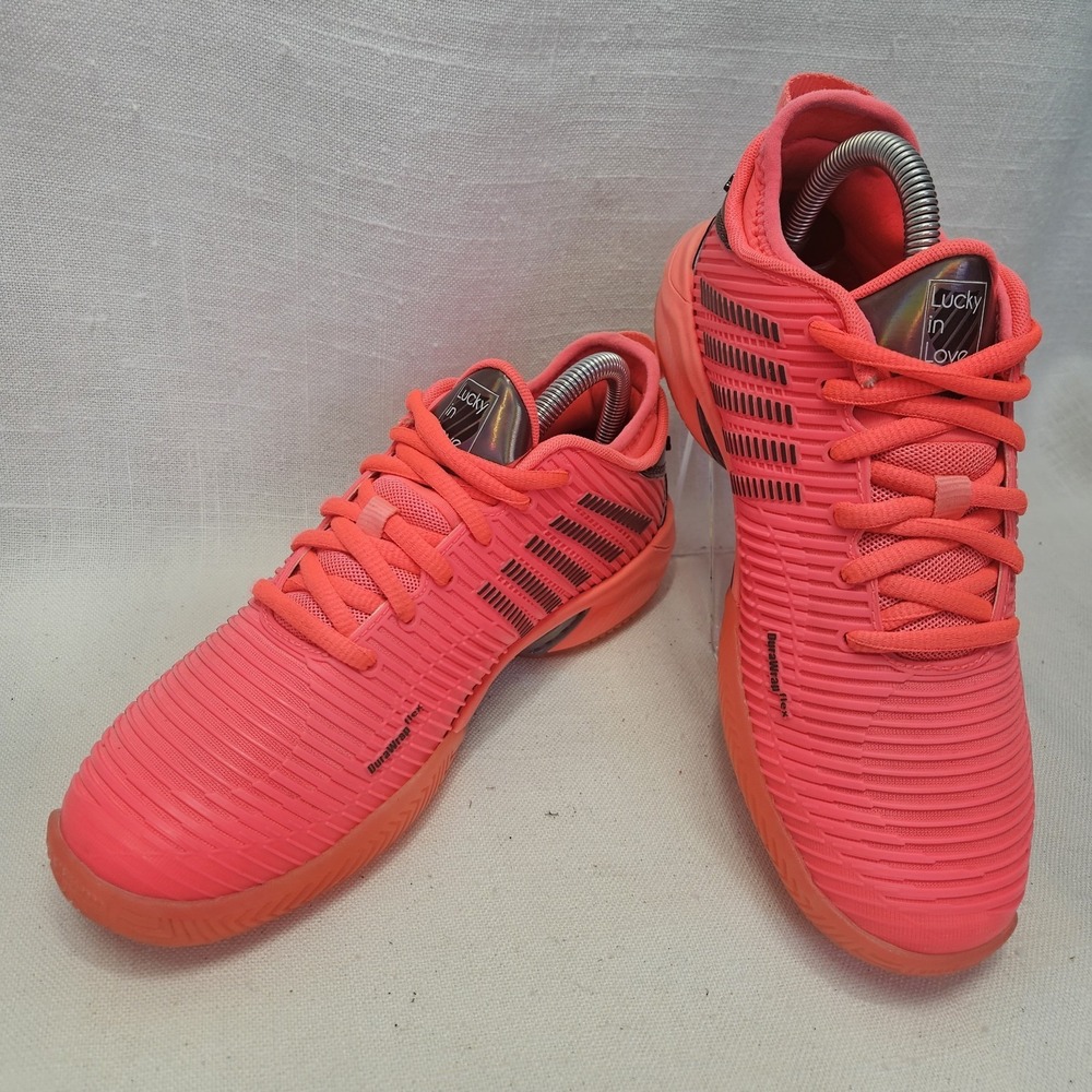 K-Swiss Hypercourt Supreme Lucky In Love Women 7.5 Neon Pink Tennis Shoe Sneaker